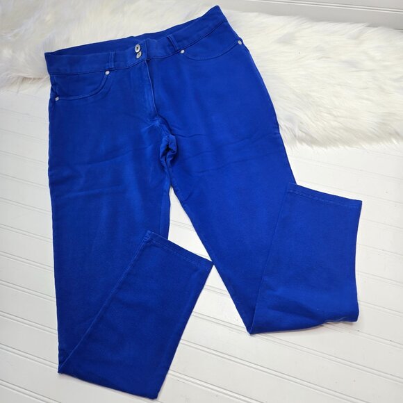 NWOT Avon's Mark Royal Blue Stretch Skinny Zip Fly Soft Pants Plus Size XXL New - Picture 1 of 10